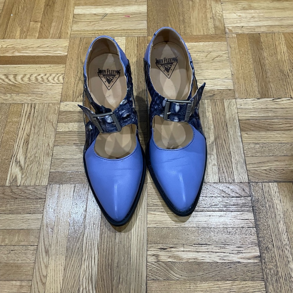 John Fluevog Blue and Black Women's Shoes